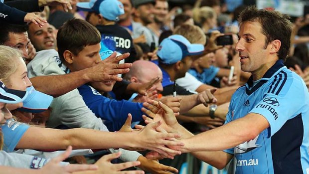 Shake on it: Alessandro Del Piero and his Sydney fans.