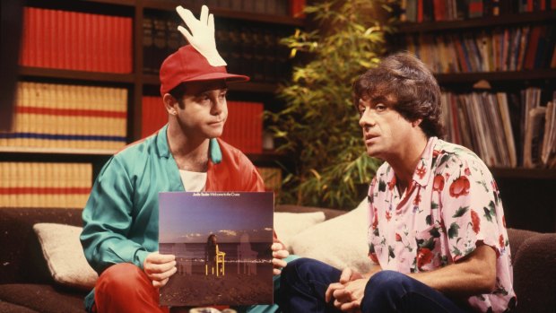Elton John (left) and Molly Meldrum on <i>Countdown</I>, one of the show's many highlights from the 1970s.