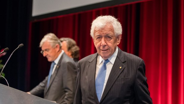 Frank Lowy got a bit ahead of proceedings at the AGM.