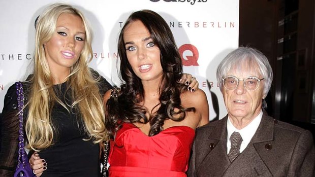 Father figure ... Bernie Ecclestone, pictured with his daughters Petra, left, and Tamara.