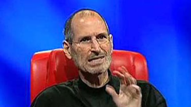 Apple's CEO Steve Jobs during a 90-minute interview at the D8 All Things Digital conference this week. Image: WSJ video