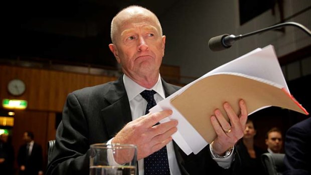 Reserve Bank governor Glenn Stevens appears before the economics committee at Parliament House .