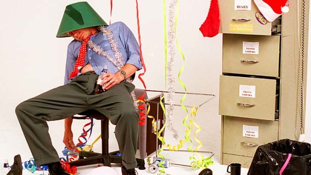 Sad but true: The aftermath of the office Christmas party is never a pretty sight - especially for the photocopier repair guy.