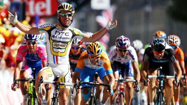 Britain's Mark Cavendish claims a fourth stage win in this year's Tour de France.