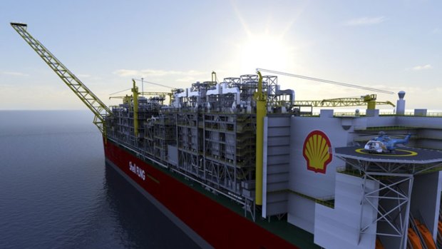 An artist's impression of the world's first floating LNG plant.