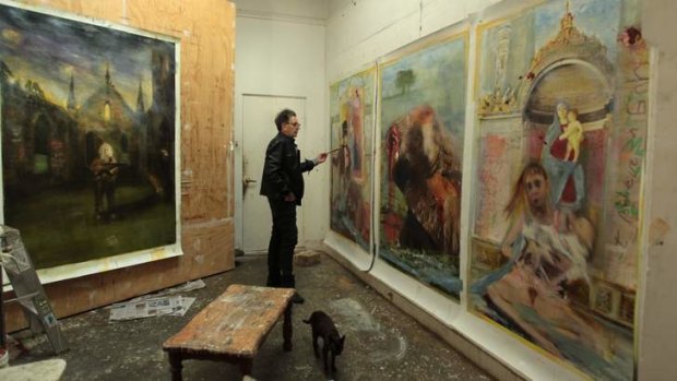 Unpredictable talent: Pople in his studio at home in Marrickville, Sydney.
