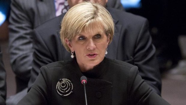 Foreign Minister Julie Bishop addresses a meeting of the UN Security Council on Iraq.
