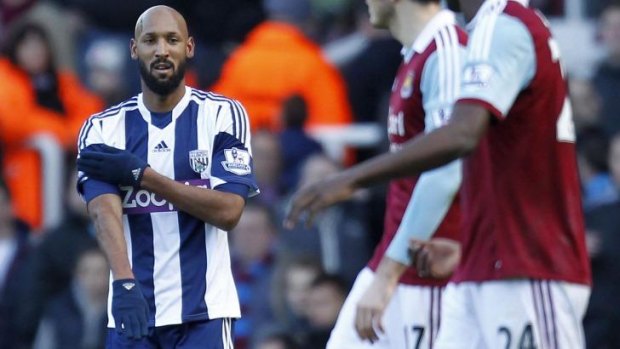 Controversial: Trouble has followed Nicolas Anelka for much of his career. The Frenchman was fired from West Brom earlier this year for making a 'quenelle' gesture.