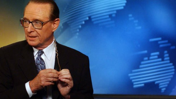 As he was then ... Brian Henderson announces his retirement on National Nine News in the Sydney studio in 2002.