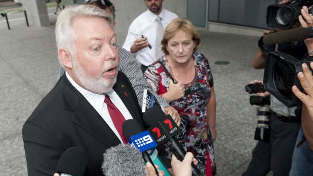 Bruce and Denise Morcombe speak to media as they enter day 1 of the trial for the man accused of killing Daniel Morcombe.