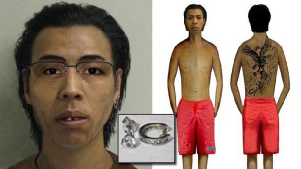 The man with the tiger tattoo ... Police have released computer-generated images of the victim and his distinctive tattoo. He was also wearing jewelled earrings.