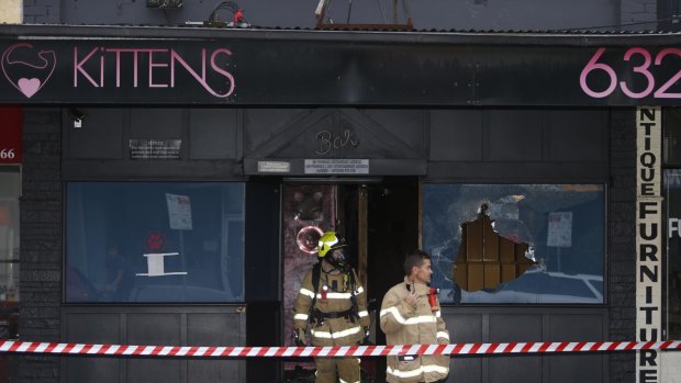 The Kittens club on Glen Huntly Road in South Caulfield was hit by an arson attack in February.