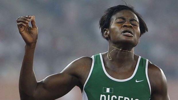 Stripped . . . Osayemi Oludamola of Nigeria has relinquished her gold medal for the 100 metres after testing positive to a banned stimulant.