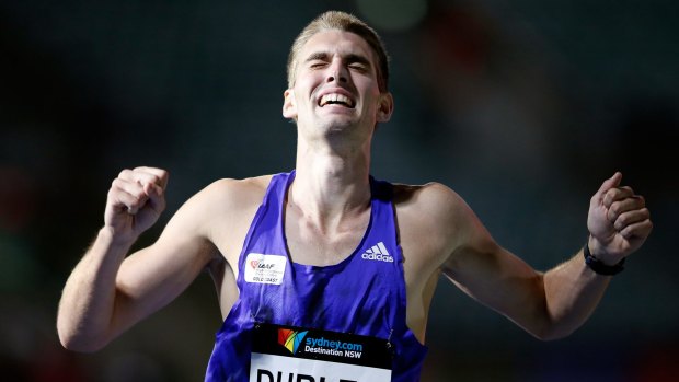 Cedric Dubler after qualifying for the 2016 Olympic Games during the Australian Athletics Championships in Sydney in April.