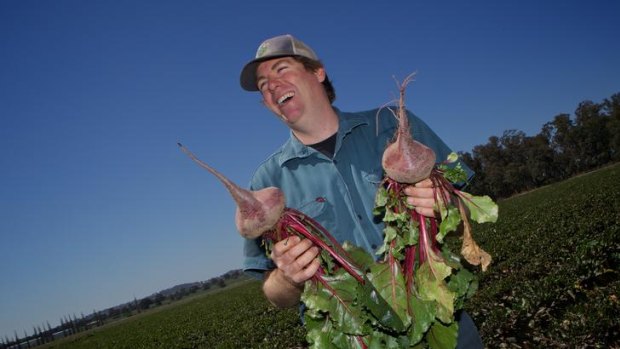 Back to his roots &#8230; Ed Fagan was faced with ploughing his beetroot back into the soil until Dick Smith bought the crop.