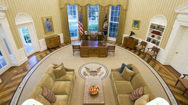 Sunburst rug makes way for classic quotes in Oval Office