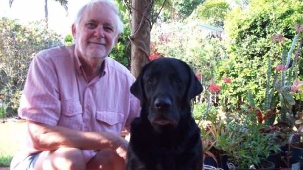 Geoff Skinner and his guide dog Gadget.
