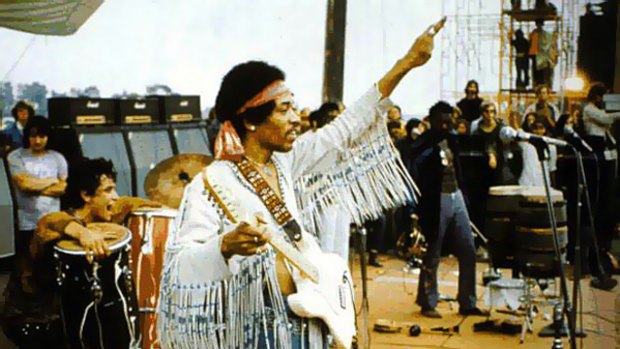 Jimi Hendrix live on stage at Woodstock. Despite being dead nearly 40 years, Hendrix is about to release a new album.