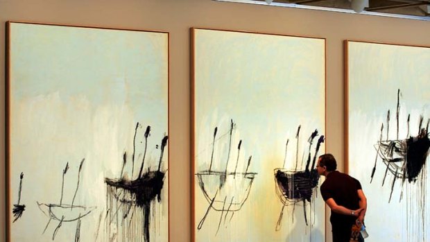 Collection and scholarship ... Cy Twonbly's <em>Three Studies from the Temeraire</em>, bought by the AGNSW in 2004 for $4.5 million.