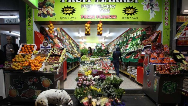 Dog of a year ... Louis Fruit Market in Glebe, where Chinese apples were sold because of high Australian prices.
