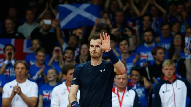 Leader: Andy Murray appreciates the crowd support. 