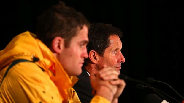 Robbie Deans and captain James Horwill speak to the media after the game on Saturday.