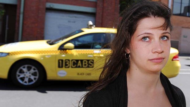 Clare Bellhouse on the corner of Wellington and Gipps streets in Collingwood, where she says she was assaulted by a taxi driver.