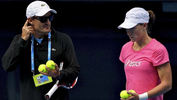 Australia's Sam Stosur and her now former coach David Taylor last year.