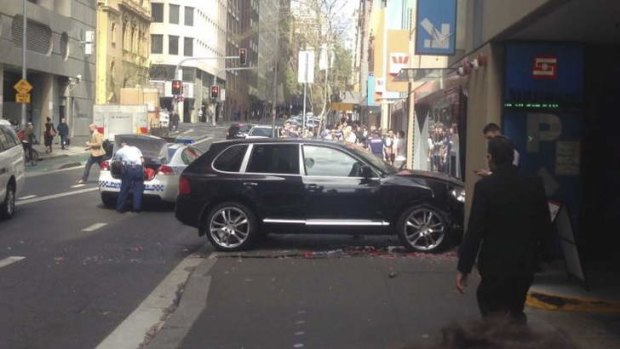 The Porsche Cayenne reportedly used in the attack.