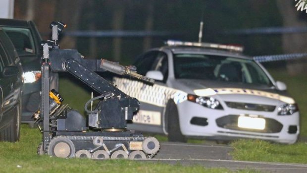 A robot at the scene of the Endeavour Hills shooting