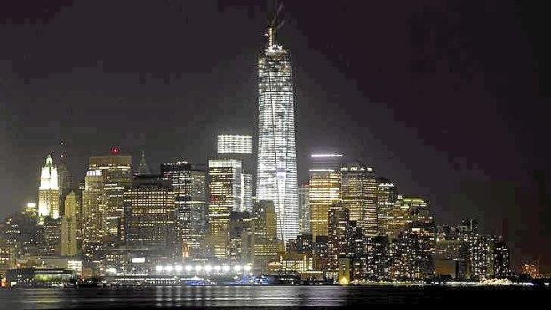 One World Trade Center stands tall on the skyline of Lower Manhattan.