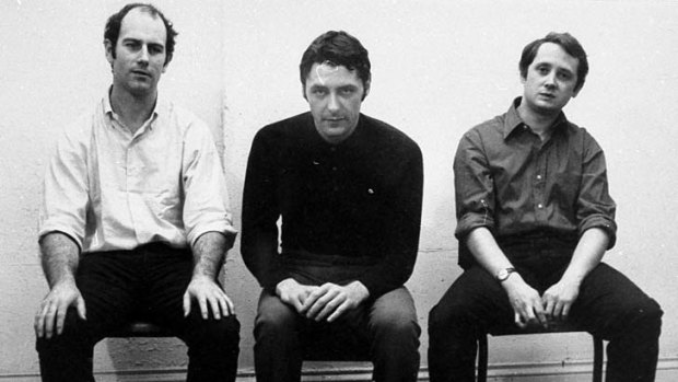 Portrait of the young artists: (From left) Ian Burn, Roger Cutforth and Mel Ramsden in 1969.