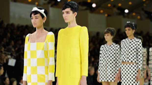 Models wore bold, block colours festooned with geometric and checker board patterns.