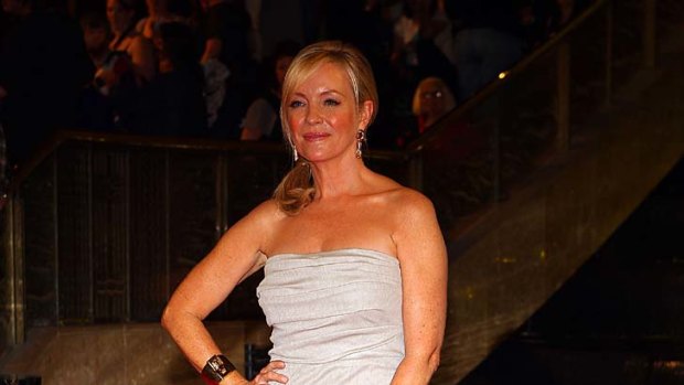 All white on the night ... Rebecca Gibney arriving at last year's Logies.