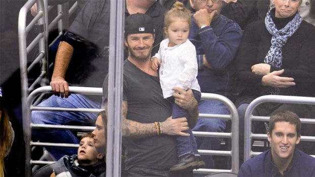 David Beckham sporting a loom bracelet.
