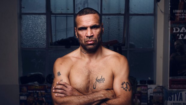 Man of many words: Anthony Mundine at the Elouera-Tony Mundine Gym in Redfern ahead of his bout against Danny Green. 