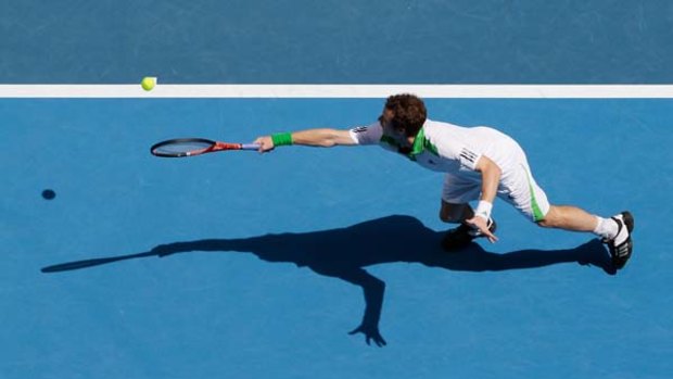 All bases covered ... Andy Murray was hardly tested during an easy straight-sets win against Austrian Jurgen Melzer yesterday.