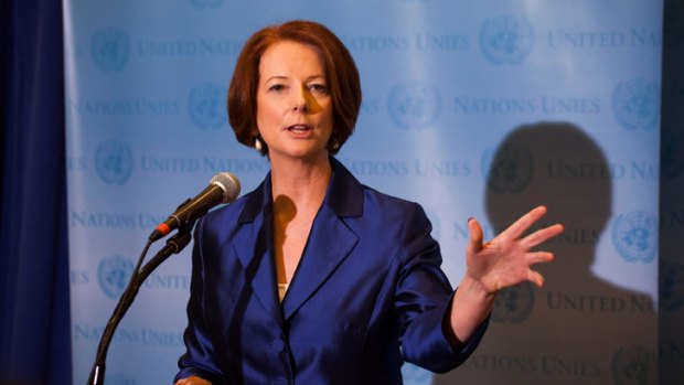 Prime Minister Julia Gillard presses the argument for Australia at UN headquarters in New York last month.