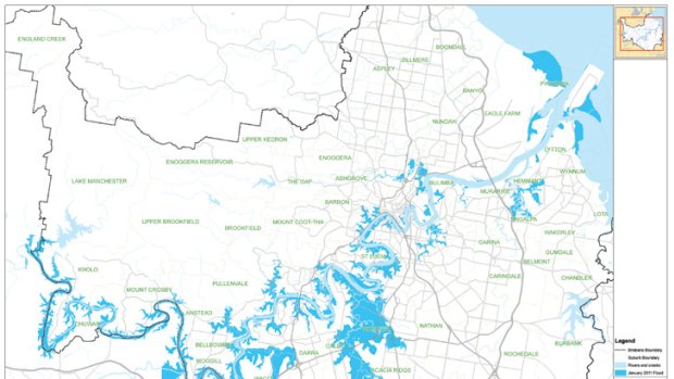 A map of how the flood affected Brisbane in January. <B><A href= http://images.brisbanetimes.com.au/file/2011/03/08/2221326/Janflood2011.pdf > VIEW IT IN FULL </a></b>