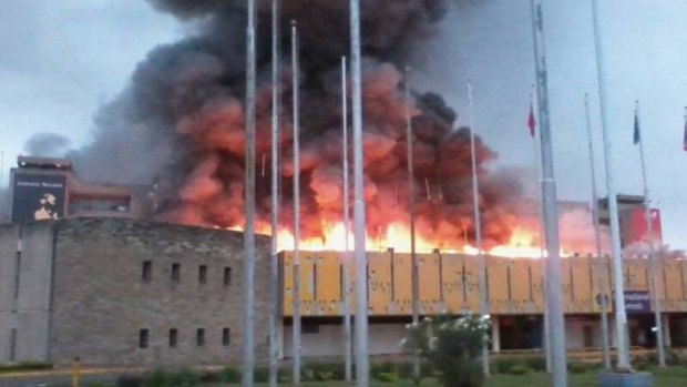 Massive disruption: the Jomo Kenyatta International Airport goes up in flames, in Kenya's capital Nairobi.