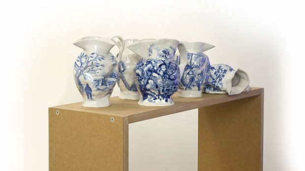 Swiss Duo Bastien Aubry and Dimitri Broquard's wonderfully wonky porcelain jugs.