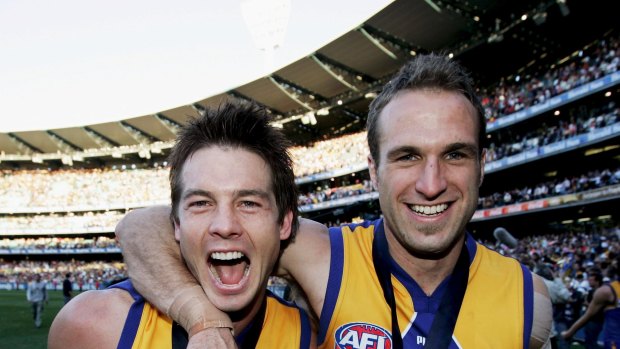Ben Cousins and Chris Judd after the Eagles' 2006 grand final win.

 
  
  
    
    


 


