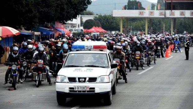 The huge amount of people travelling home by motorcycle has prompted police escorts.