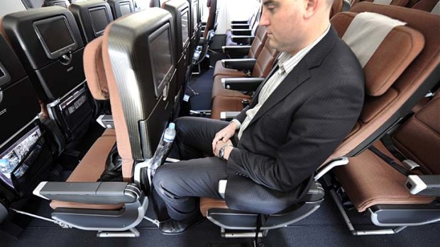 Feeling the pitch: economy class seating has changed over the years.