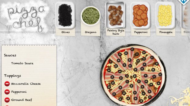 Pizza Chef on the Domino's HD iPad app.
