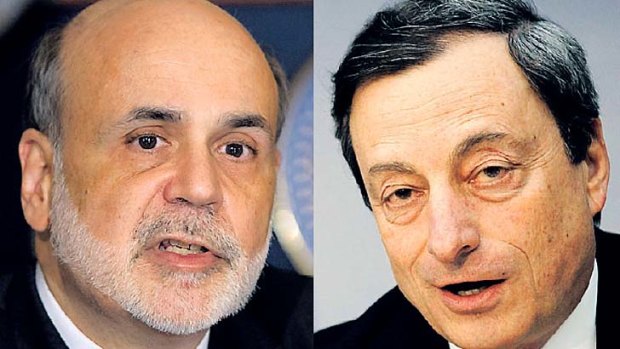 Similar goals: Ben Bernanke and Mario Draghi head crucial policy meetings.