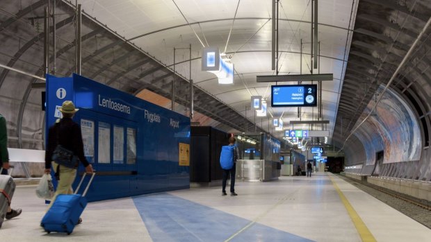 Helsinki airport's new rail line opened in June.