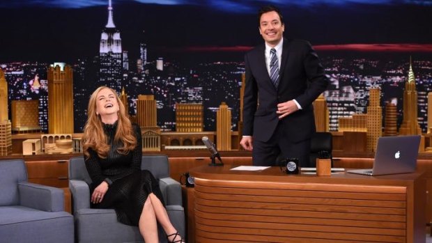 Red faces ... Nicole Kidman's version of her date with Jimmy Fallon was an embarrasssing and funny tale on the <i>Tonight Show</i>.