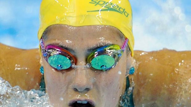 Stephanie Rice competes in the heats of the women's 400-metre individual medley in Shanghai.