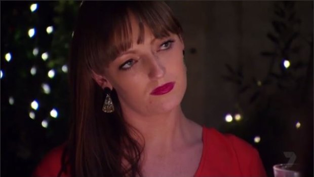 No tears but plenty of claws: Courtney sets her angry sights on Josh during Della and Tully's MKR instant restaurant.
